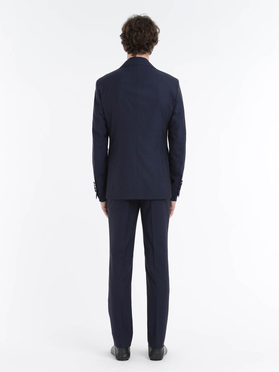 Paoloni Abito con gilet gessato ton sur ton in lana Vendita Calda