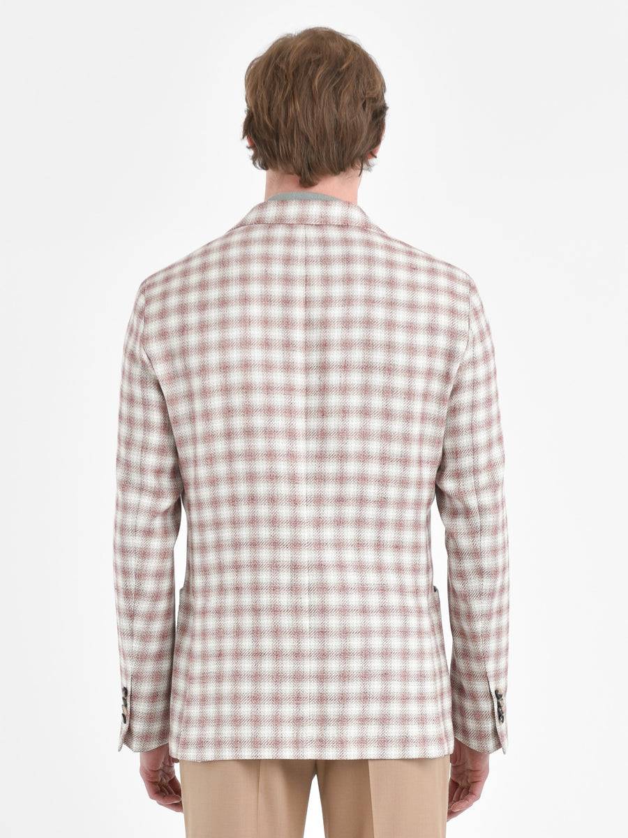Paoloni Giacca slim check cotone lino delavè Qualità