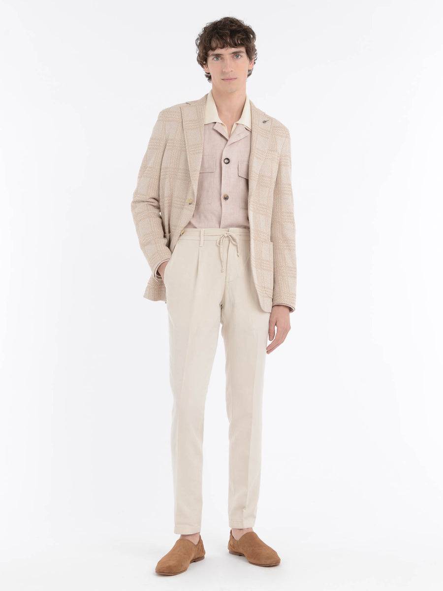 Paoloni Giacca slim jersey moulinè check Vendita