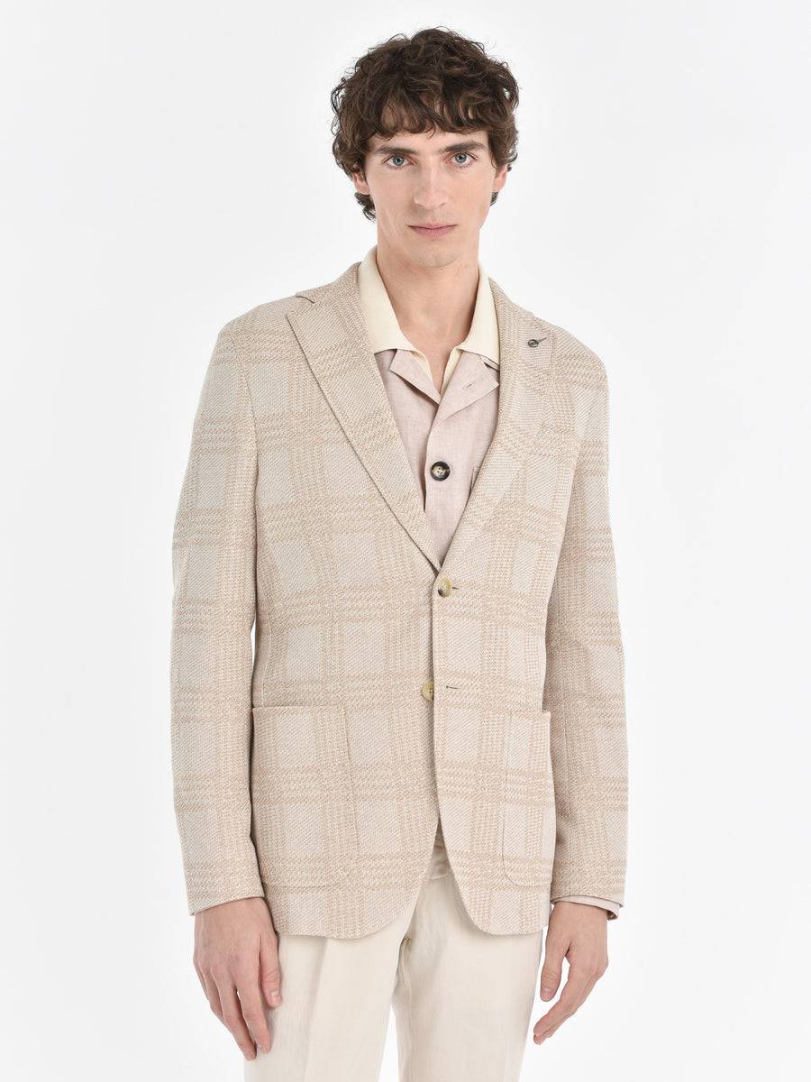 Paoloni Giacca slim jersey moulinè check Vendita