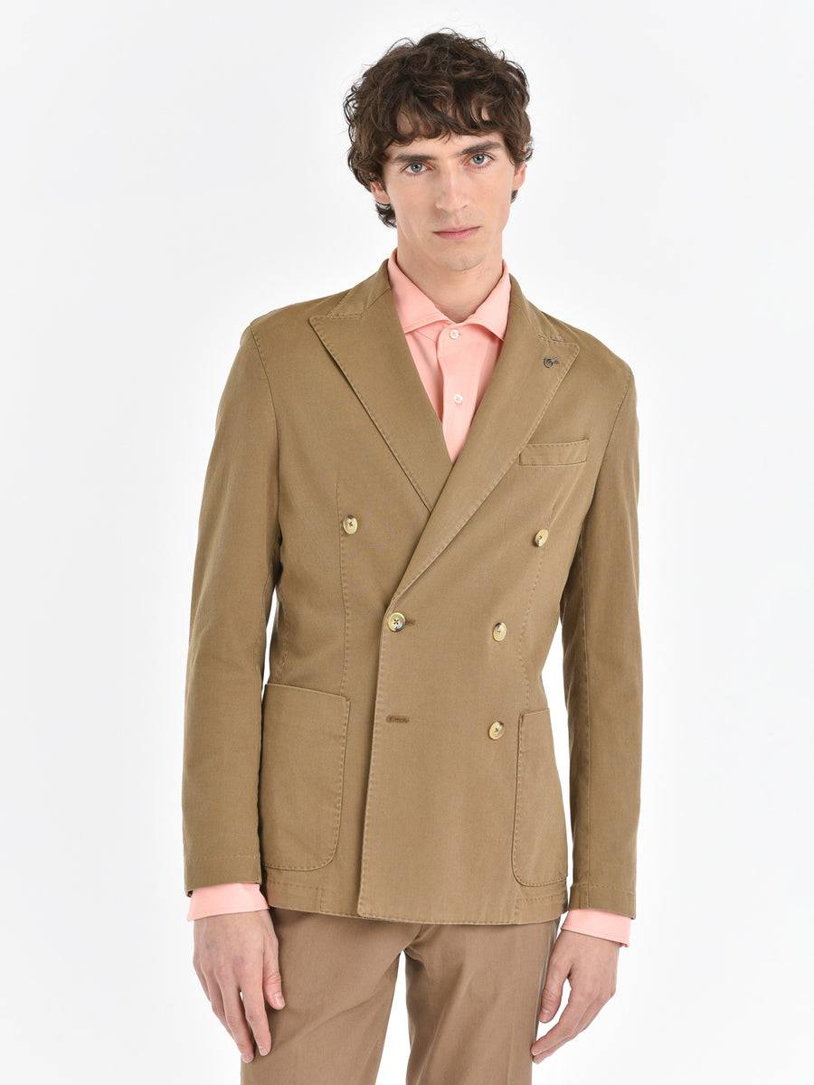 Paoloni Giacca doppiopetto misto cotone stretch Prezzo Ridotto