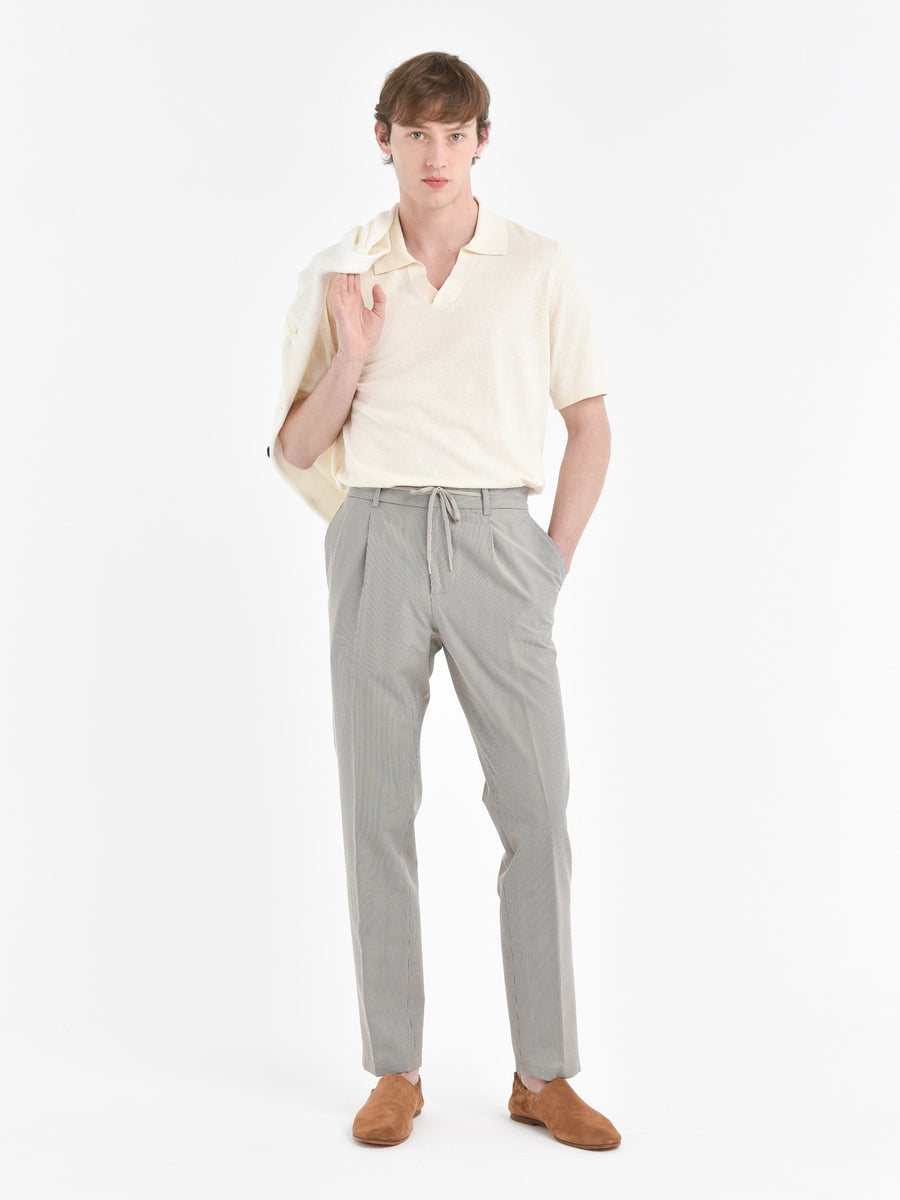 Paoloni Pantalone jogging seersucker gessato Vendita Calda