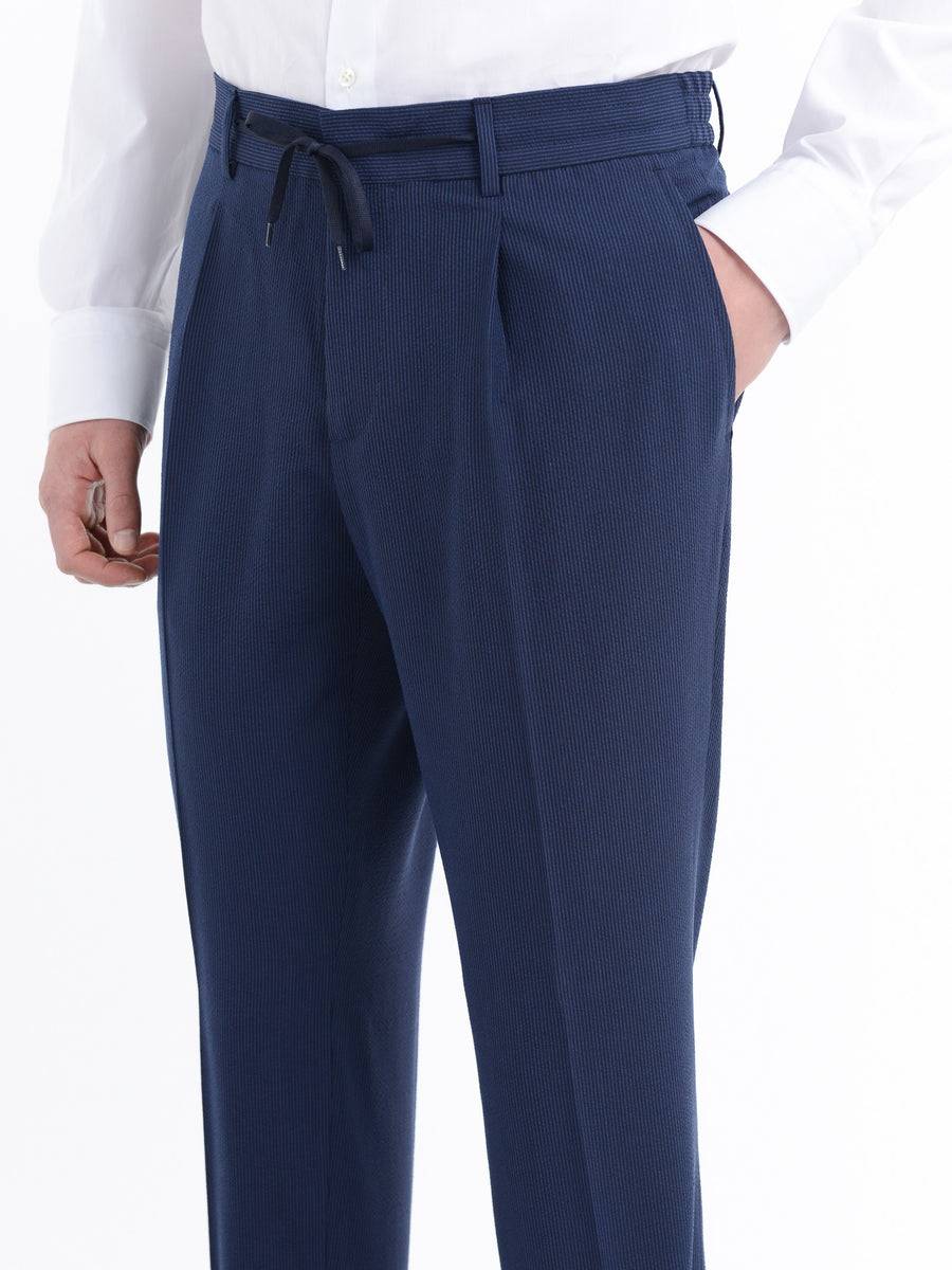 Paoloni Pantalone jogging seersucker gessato Vendita Economica