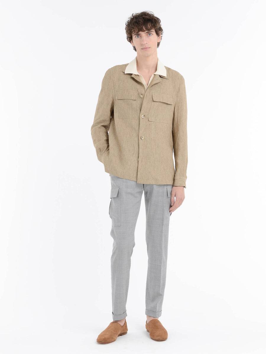 Paoloni Pantalone cargo tela di lana stretch Negozio