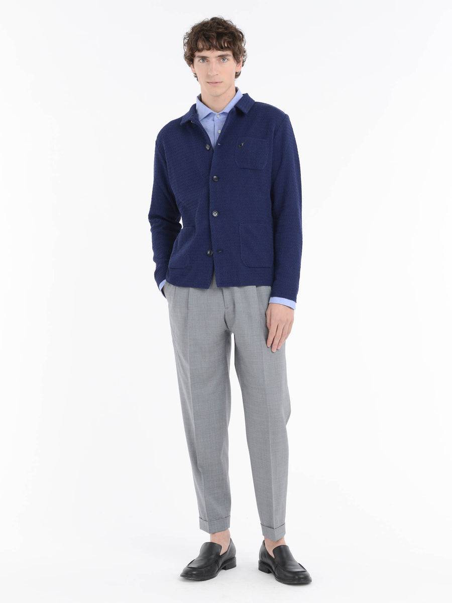 Paoloni Pantalone doppia pinces tela di lana stretch In Saldo