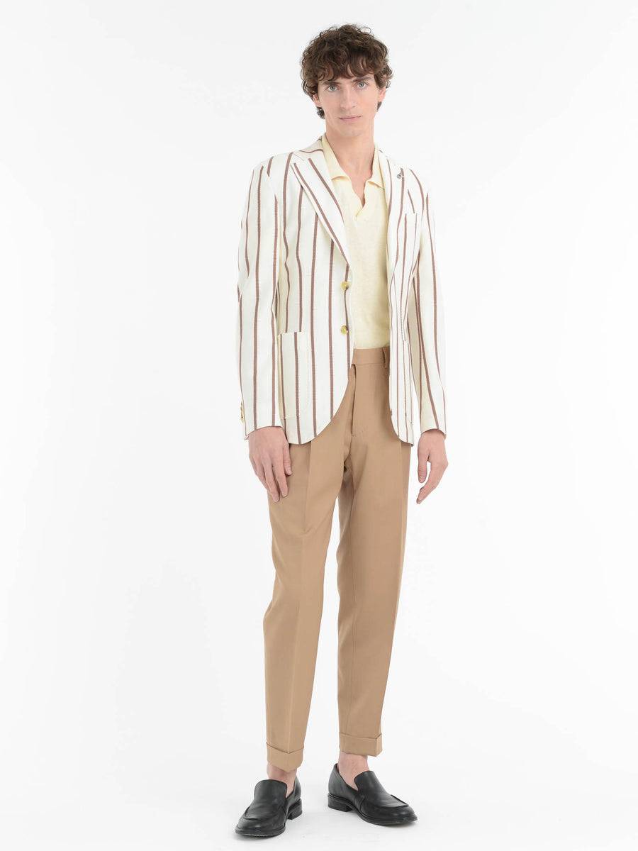 Paoloni Pantalone doppia pinces tela di lana stretch Moda