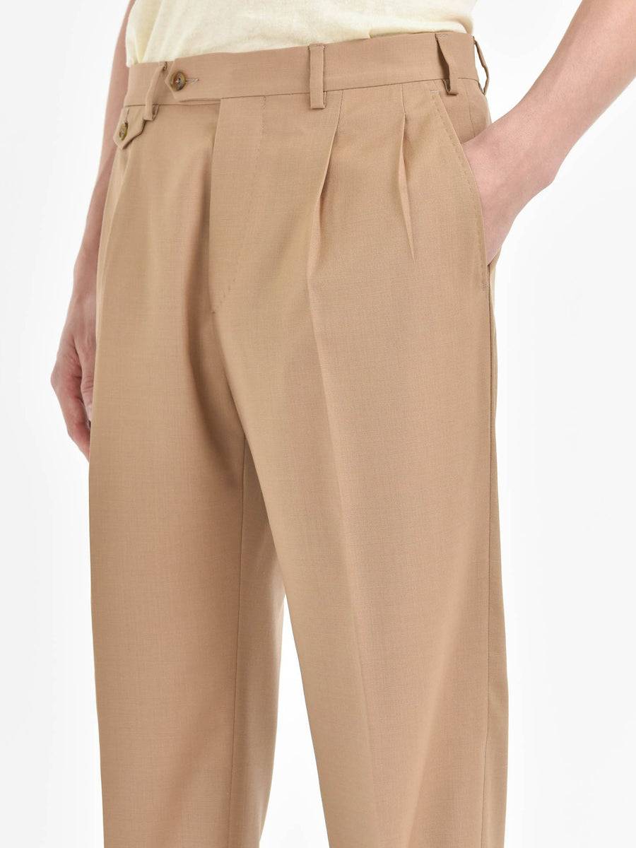 Paoloni Pantalone doppia pinces tela di lana stretch Moda