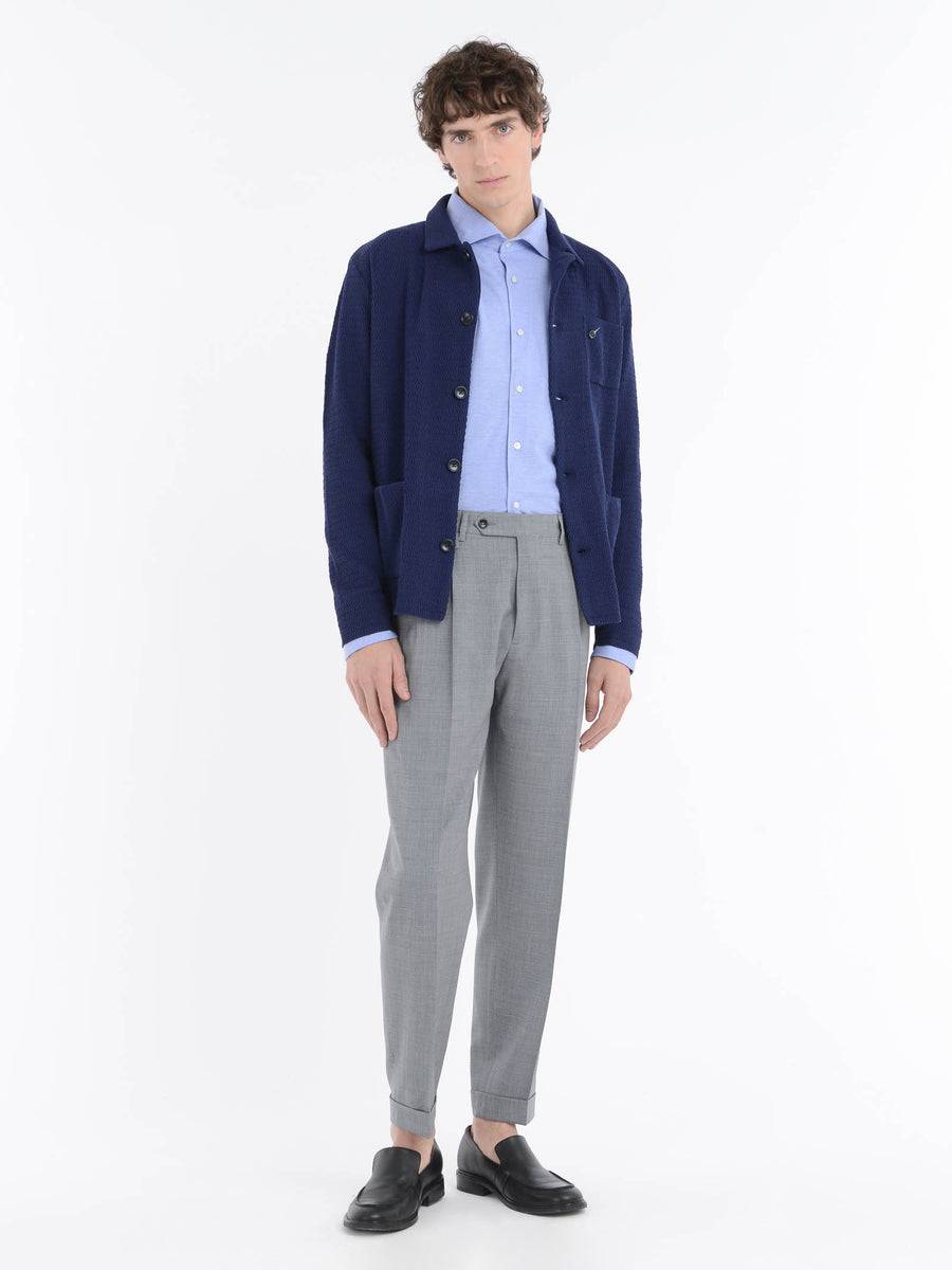 Paoloni Camicia regular piquet di jersey in cotone Vendita