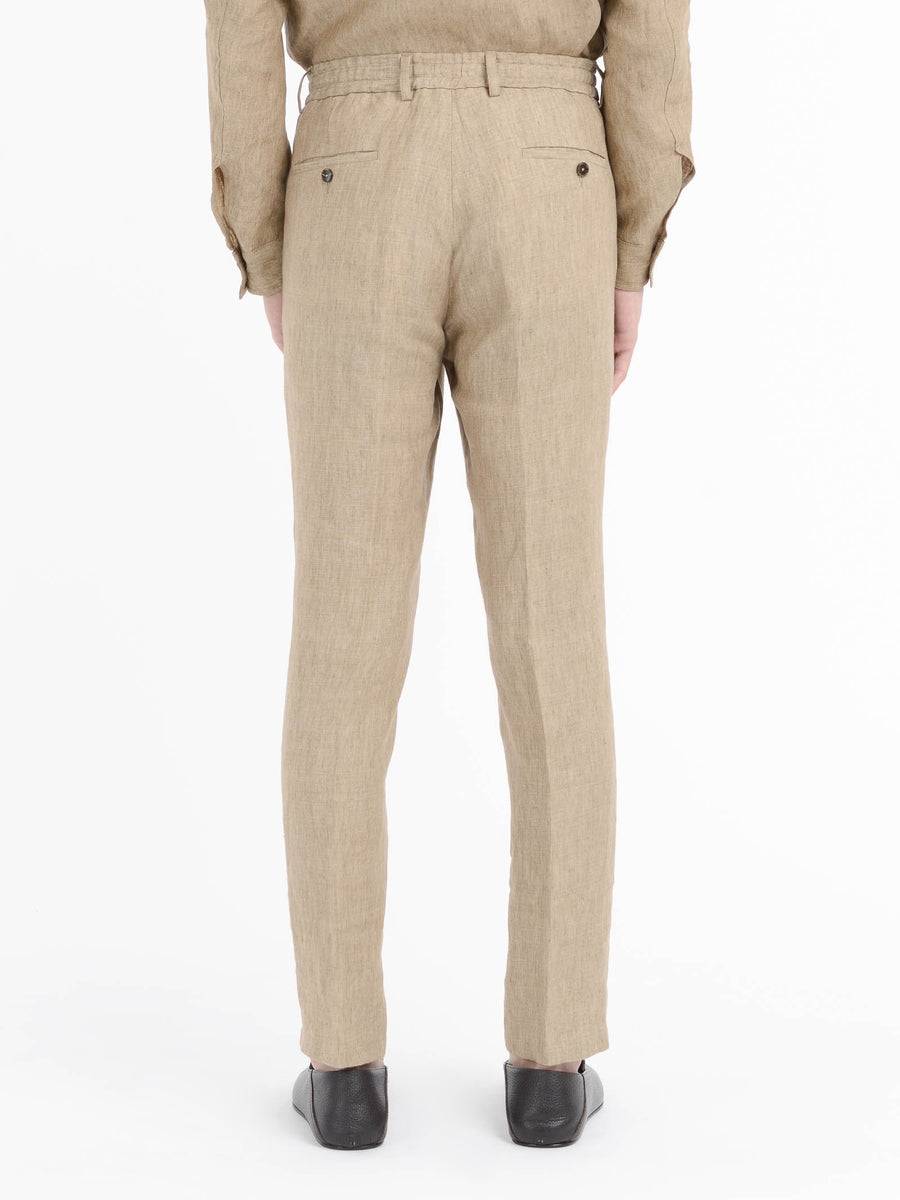 Paoloni Pantalone jogging lino delavè Vendita Calda