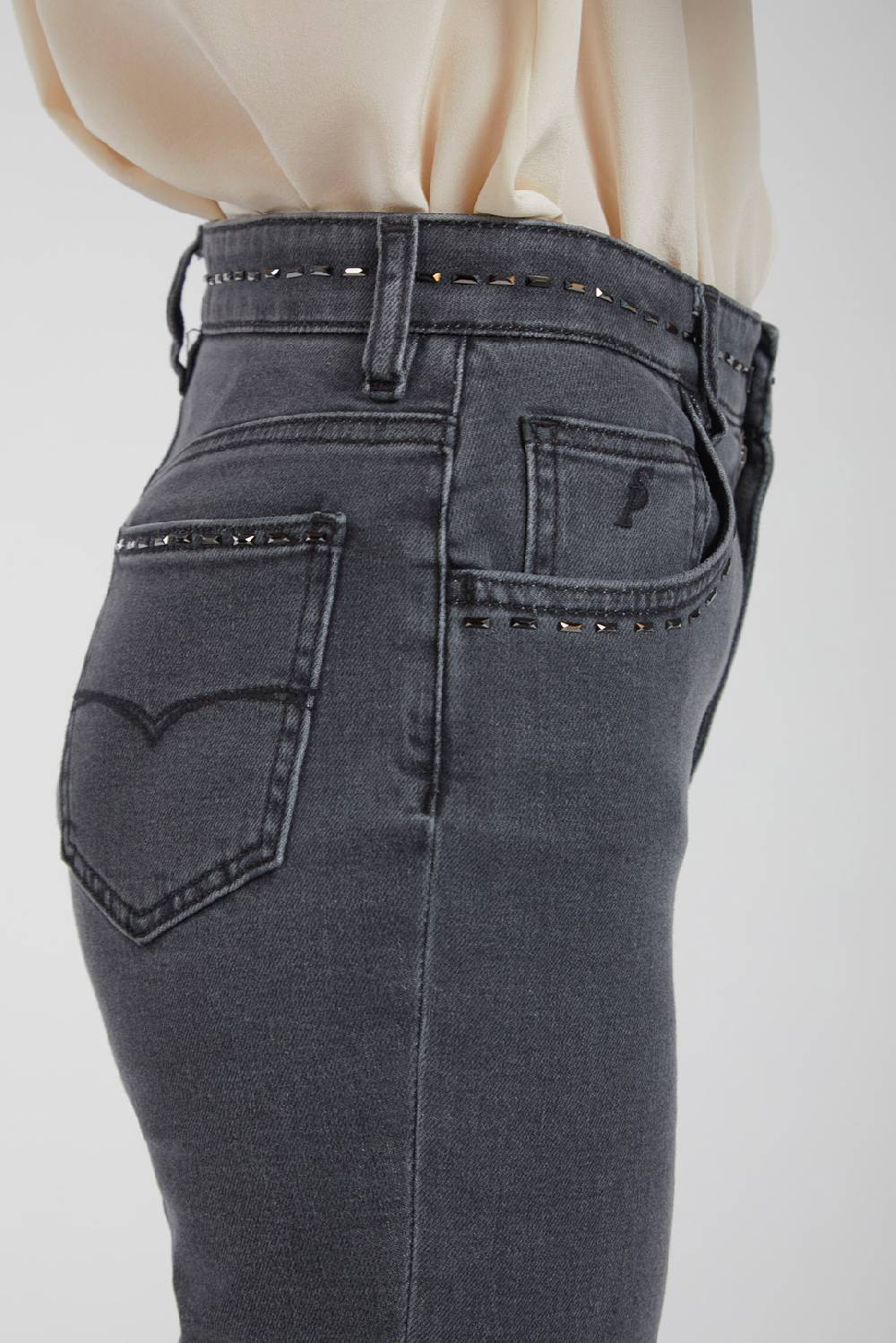Piazza Sempione JENNIFER Pantalone 5 tasche bootcut in denim In Linea