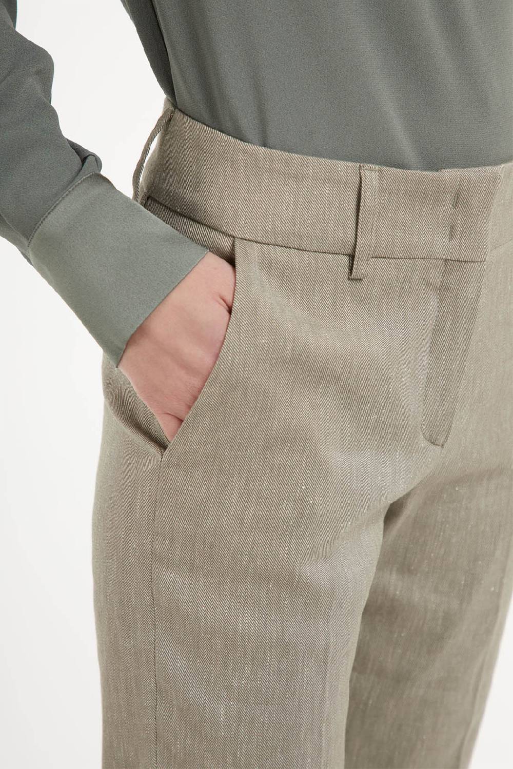 Piazza Sempione KIM Gabardina di lino cotone effetto denim Sconto