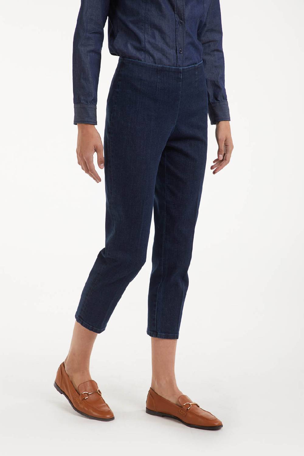 Piazza Sempione AUDREY pantalone iconico AUDREY in denim blu elasticizzato Economico