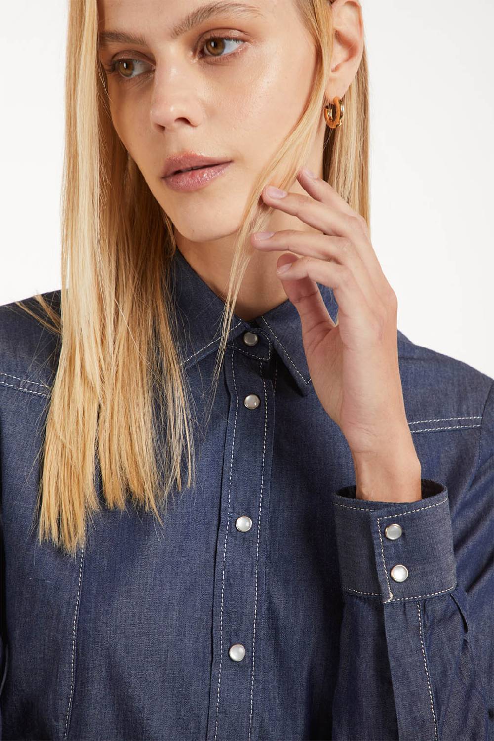 Piazza Sempione Camicia western in denim Economico