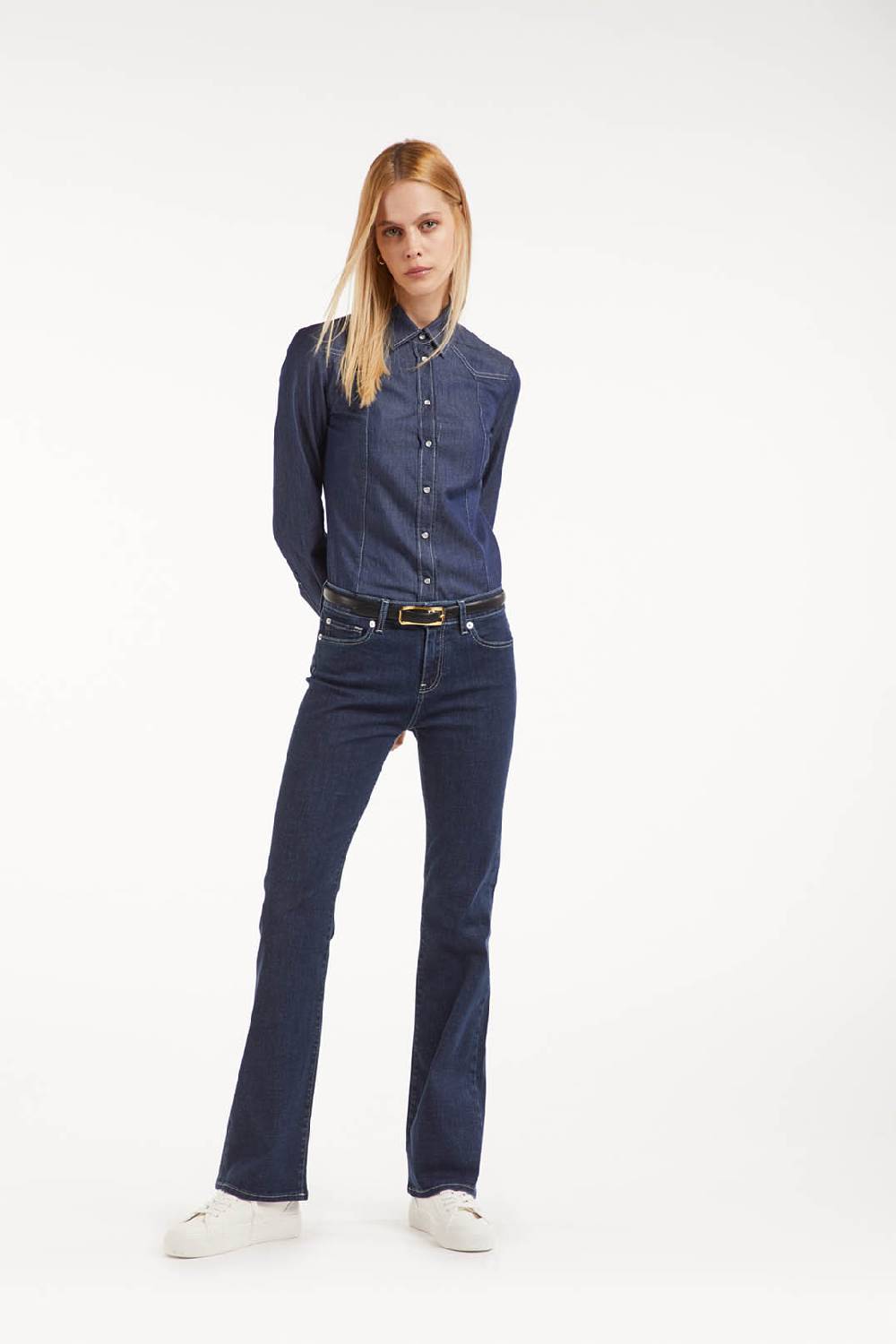Piazza Sempione Camicia western in denim Economico