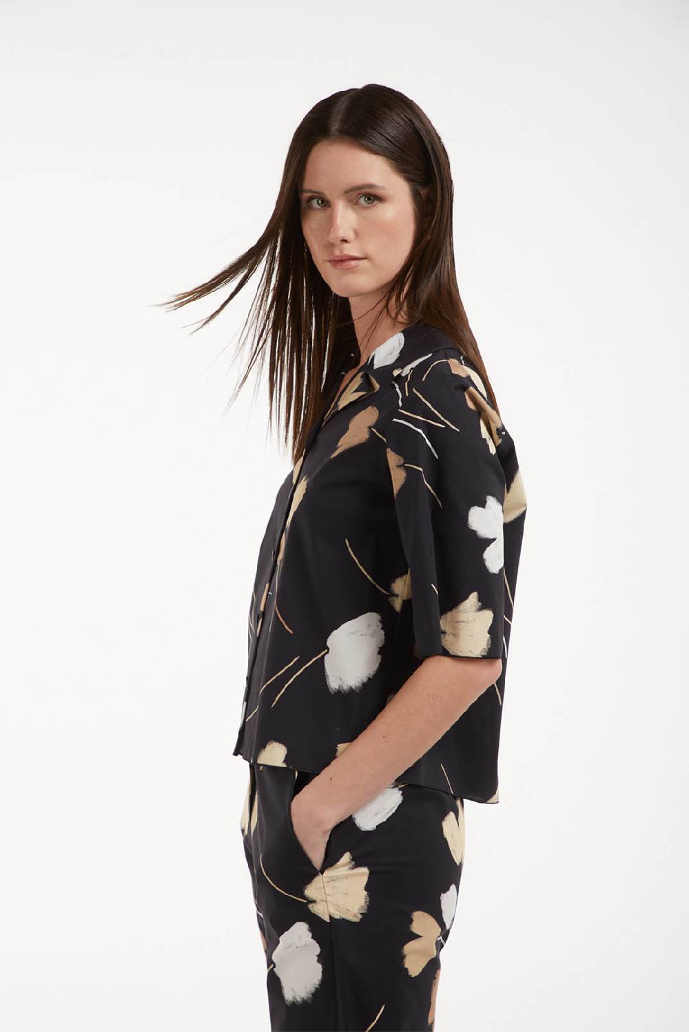 Piazza Sempione Camicia bowling con stampa a fiori Online