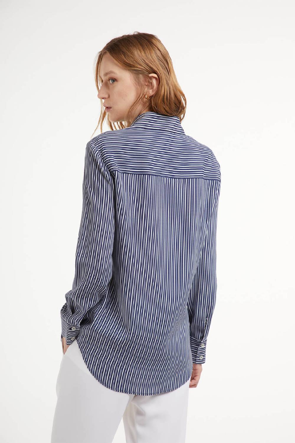 Piazza Sempione Camicia slim a maniche lunghe con stampa righe In Vendita