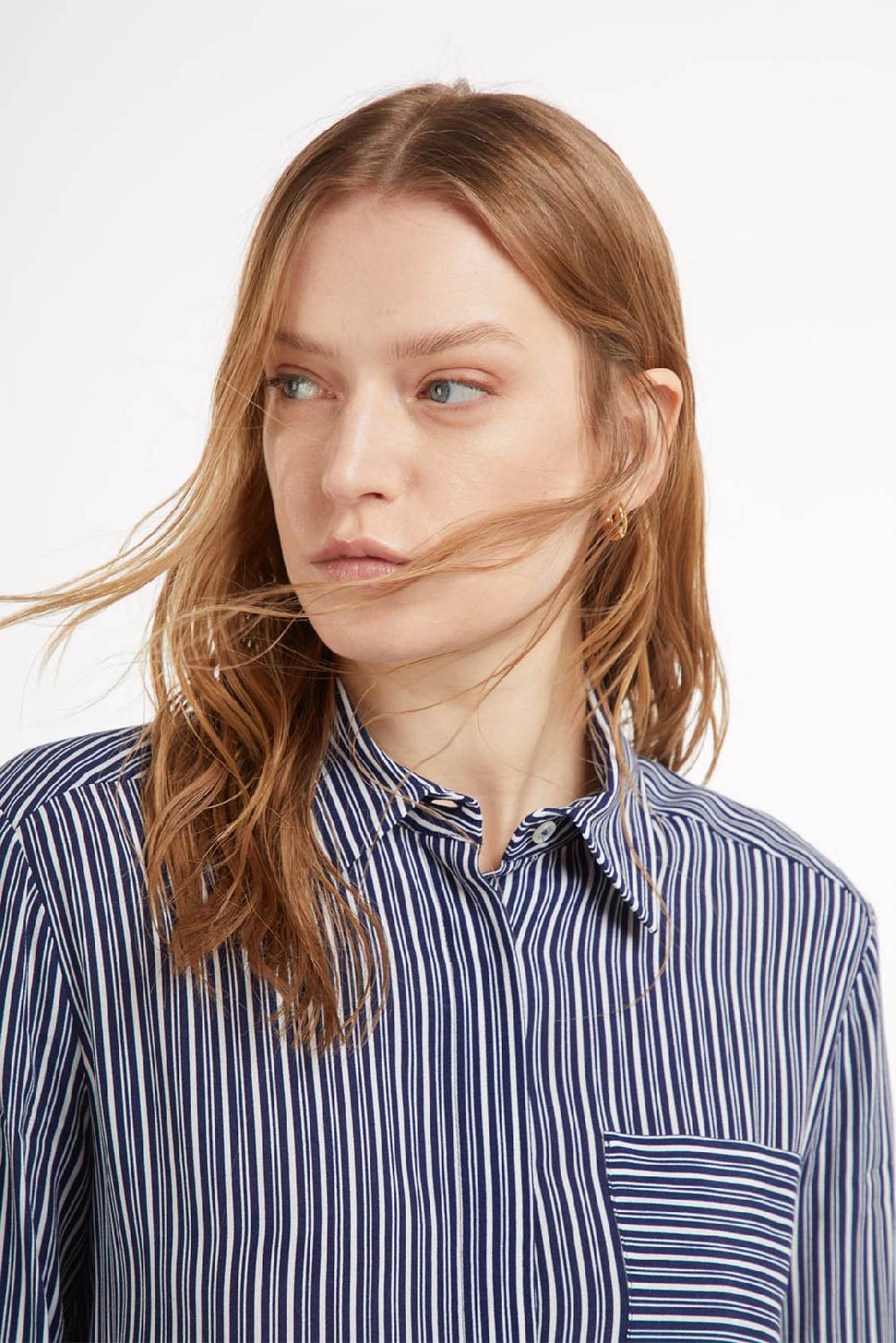 Piazza Sempione Camicia slim a maniche lunghe con stampa righe In Vendita