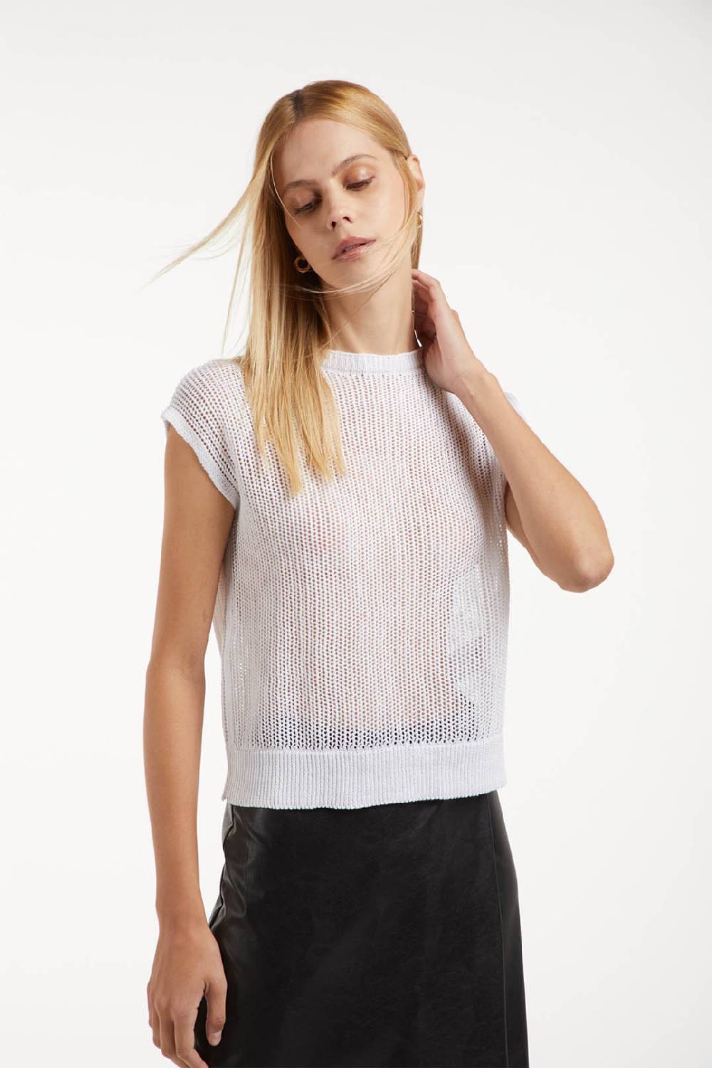 Piazza Sempione Maglia in cotone lino punto rete Fino Al -60%