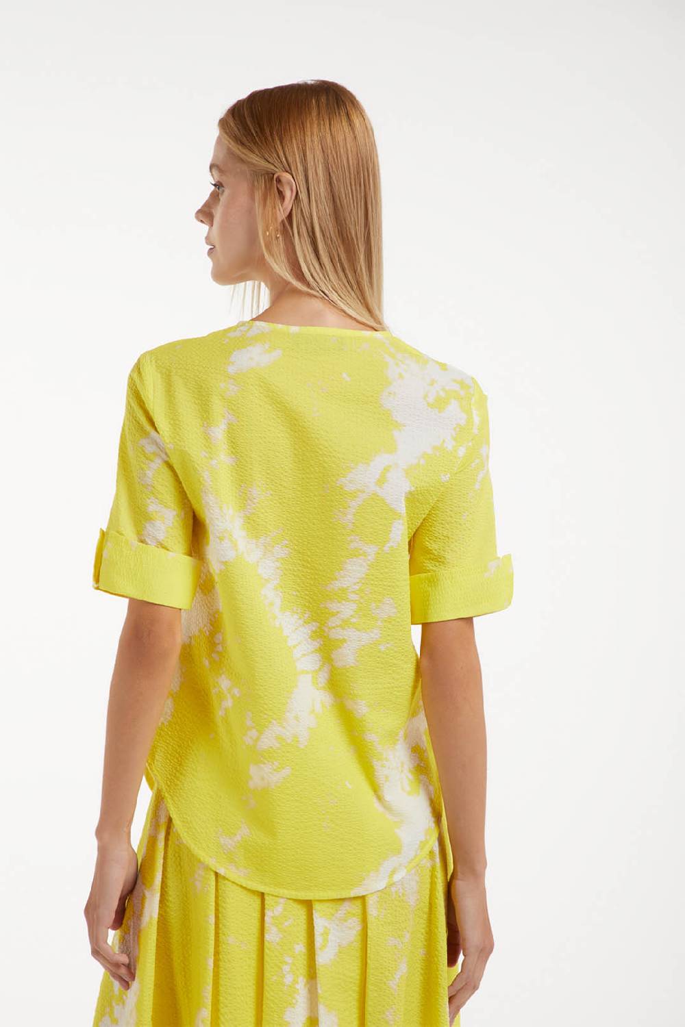 Piazza Sempione Camicia girocollo con stampa tie and dye Offerte