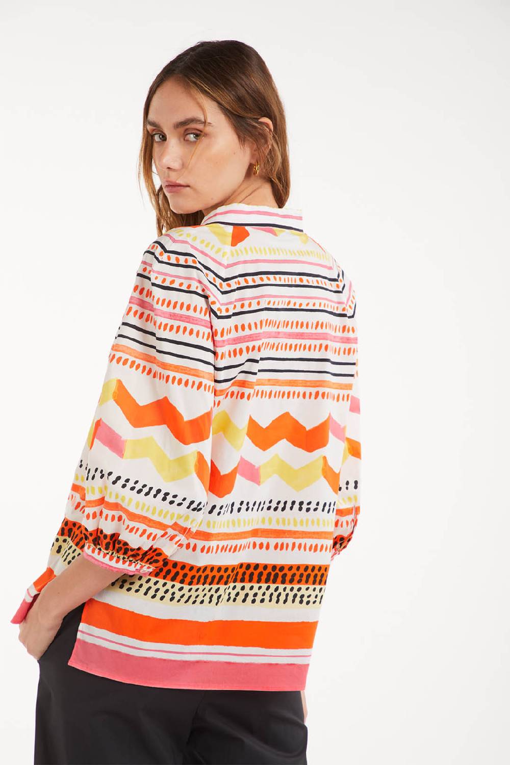 Piazza Sempione Camicia boho con stampa astratta In Linea