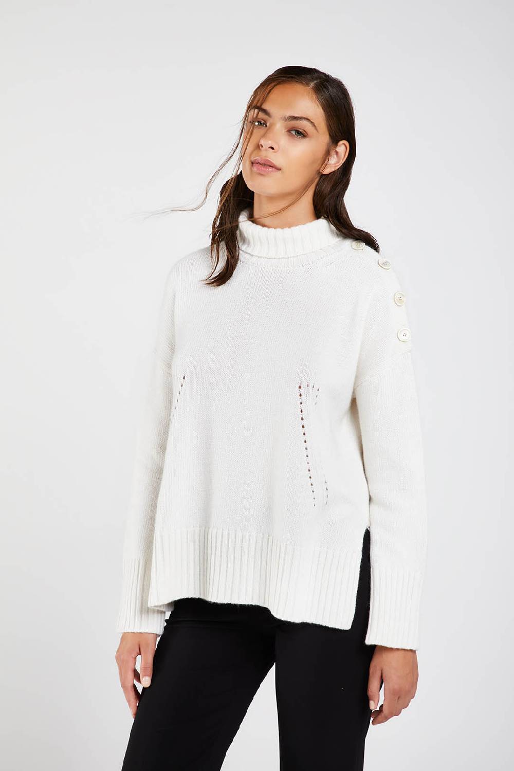 Piazza Sempione Maglione a collo alto in misto lana cashmere Moda