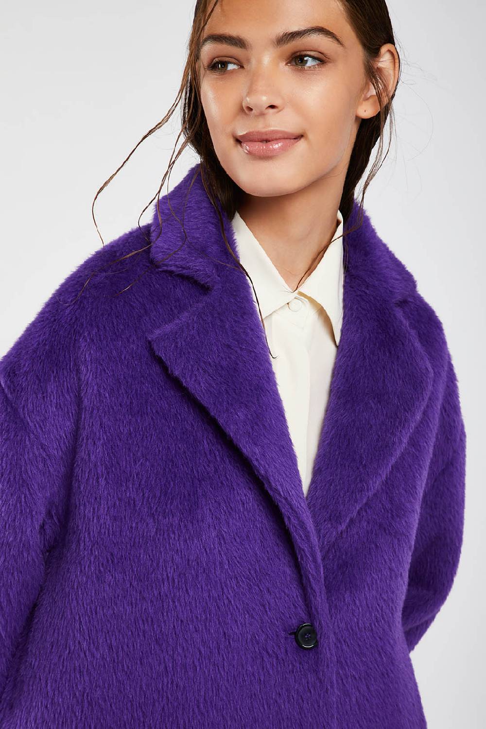 Piazza Sempione Cappotto fuzzy in alpaca e lana vergine Vendita Economica