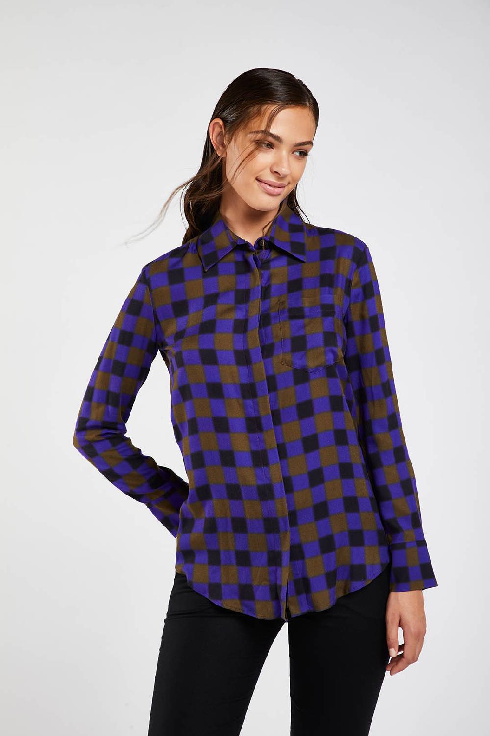 Piazza Sempione Camicia con stampa sfumata damier Vendita