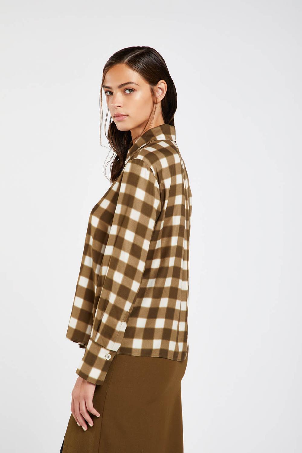 Piazza Sempione Camicia con stampa sfumata damier Soddisfazione Garantita