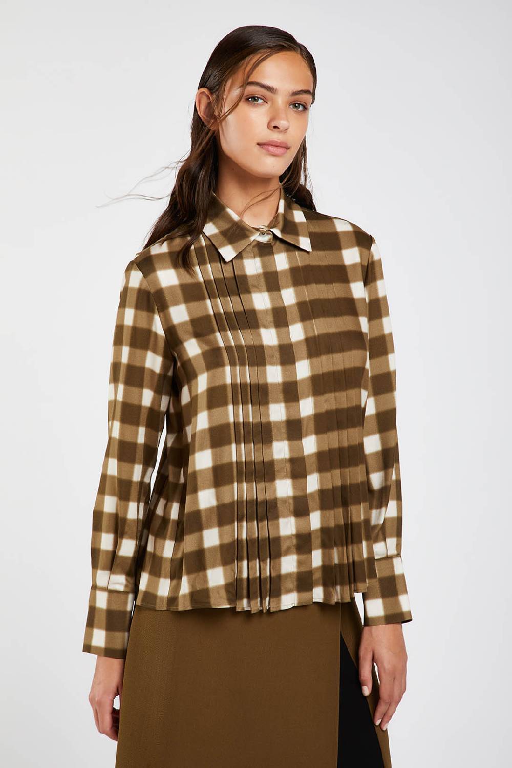 Piazza Sempione Camicia con stampa sfumata damier Soddisfazione Garantita