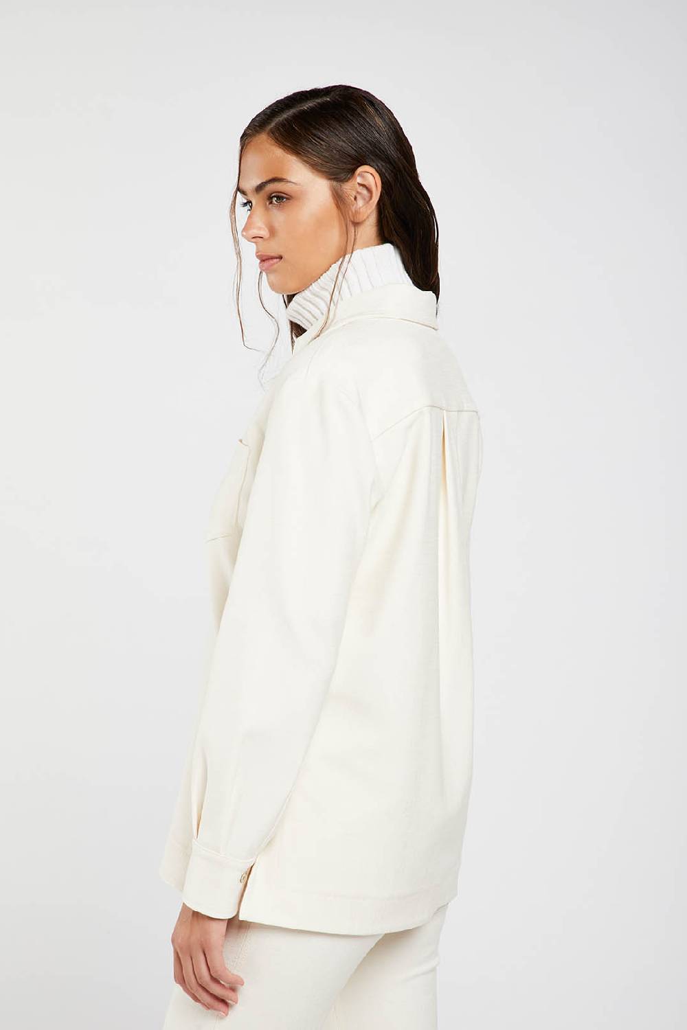 Piazza Sempione Giacca camicia in gabardina diagonale stretch Negozi Online