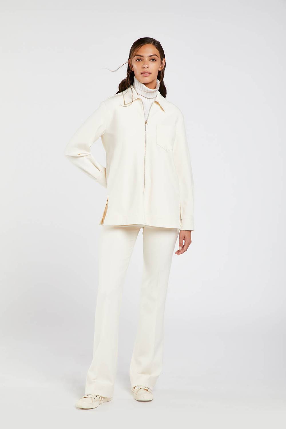 Piazza Sempione Giacca camicia in gabardina diagonale stretch Negozi Online