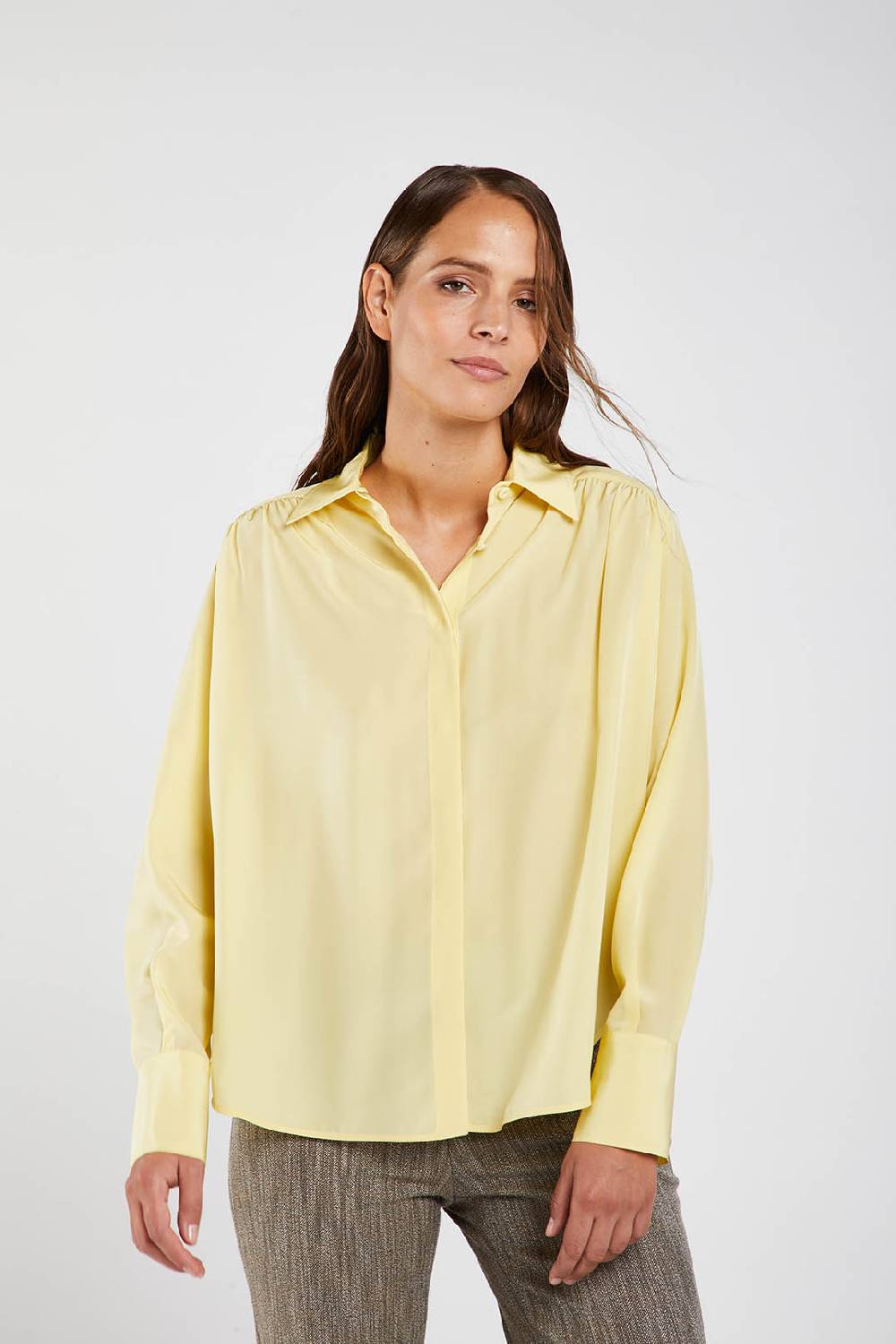 Piazza Sempione Camicia in crepe de chine di seta Consegna Veloce