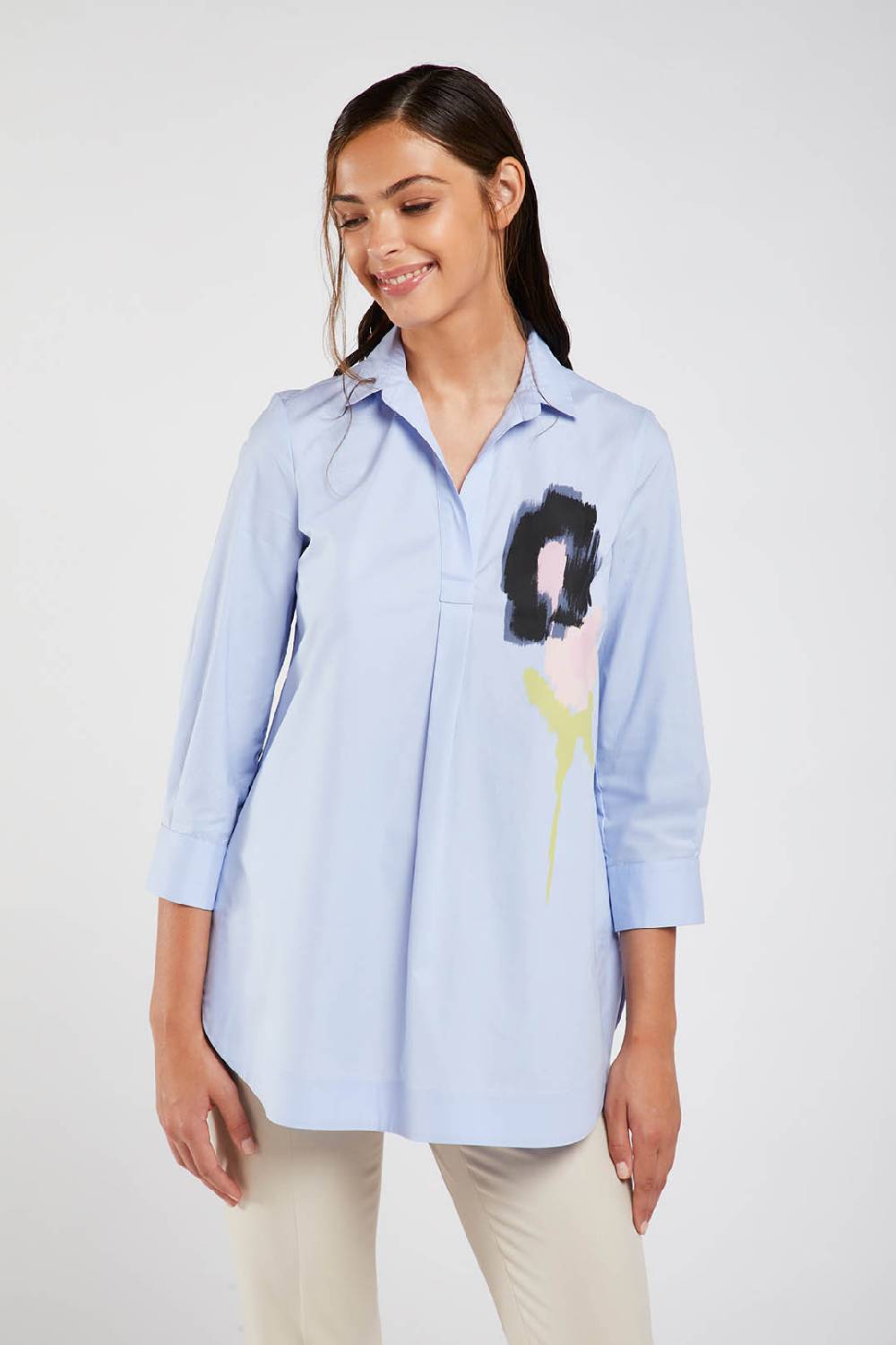Piazza Sempione Camicia con fiore stampato Fino Al -60%