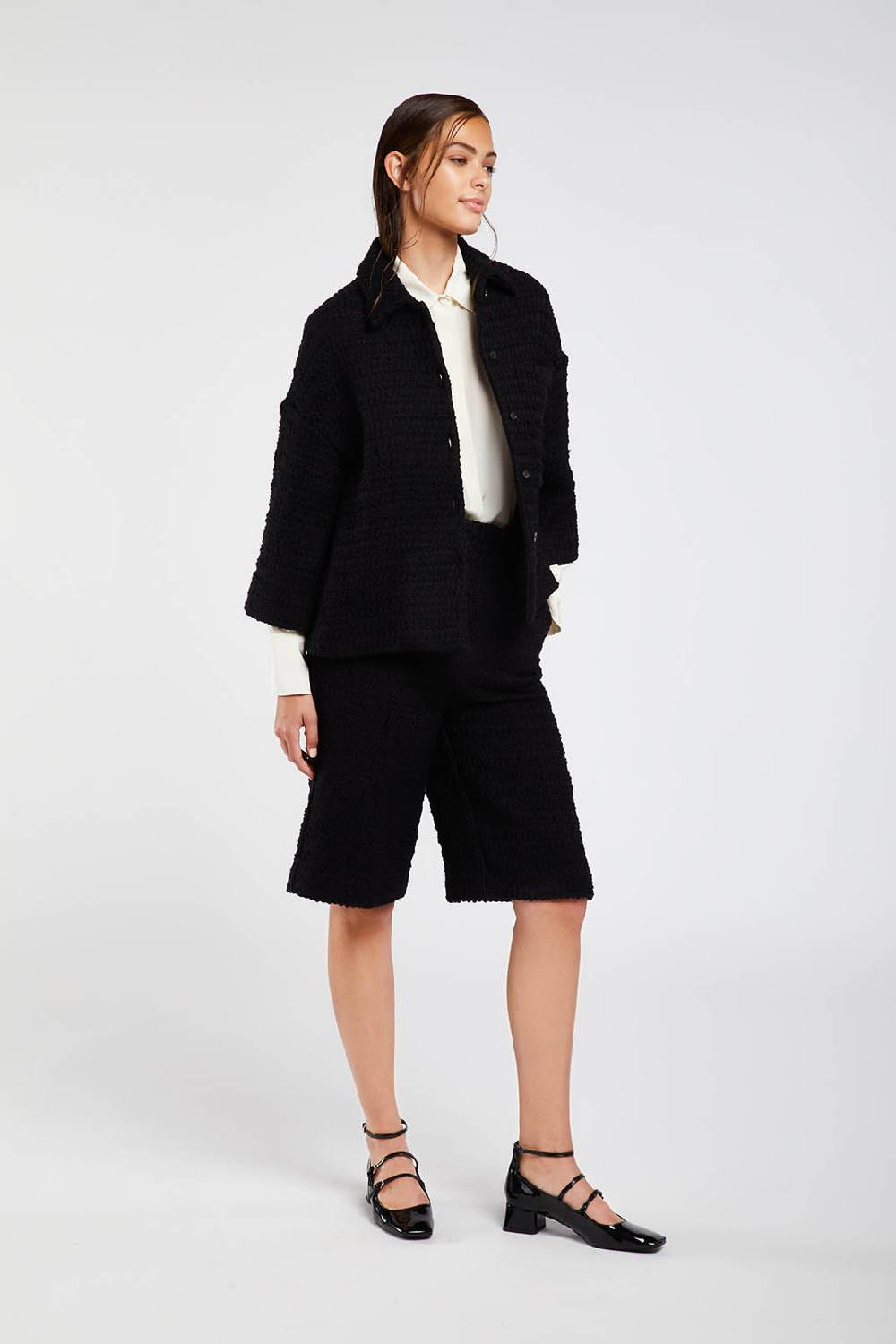 Piazza Sempione Giacca camicia in tweed tonale Shopping Online