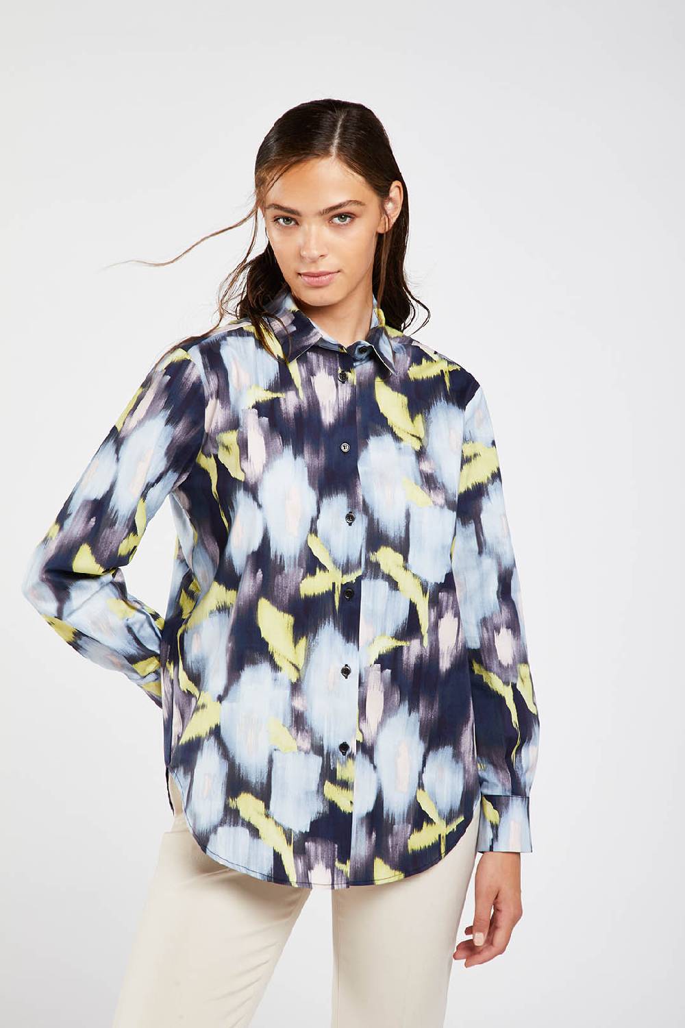 Piazza Sempione Camicia uomo con stampa fiore chinè Sottocosto