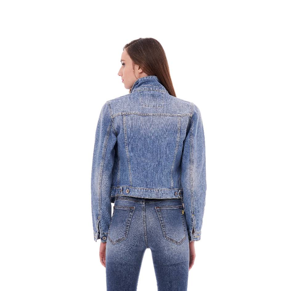 Pop84 Giubbino jeans lavaggio chiaro Italy