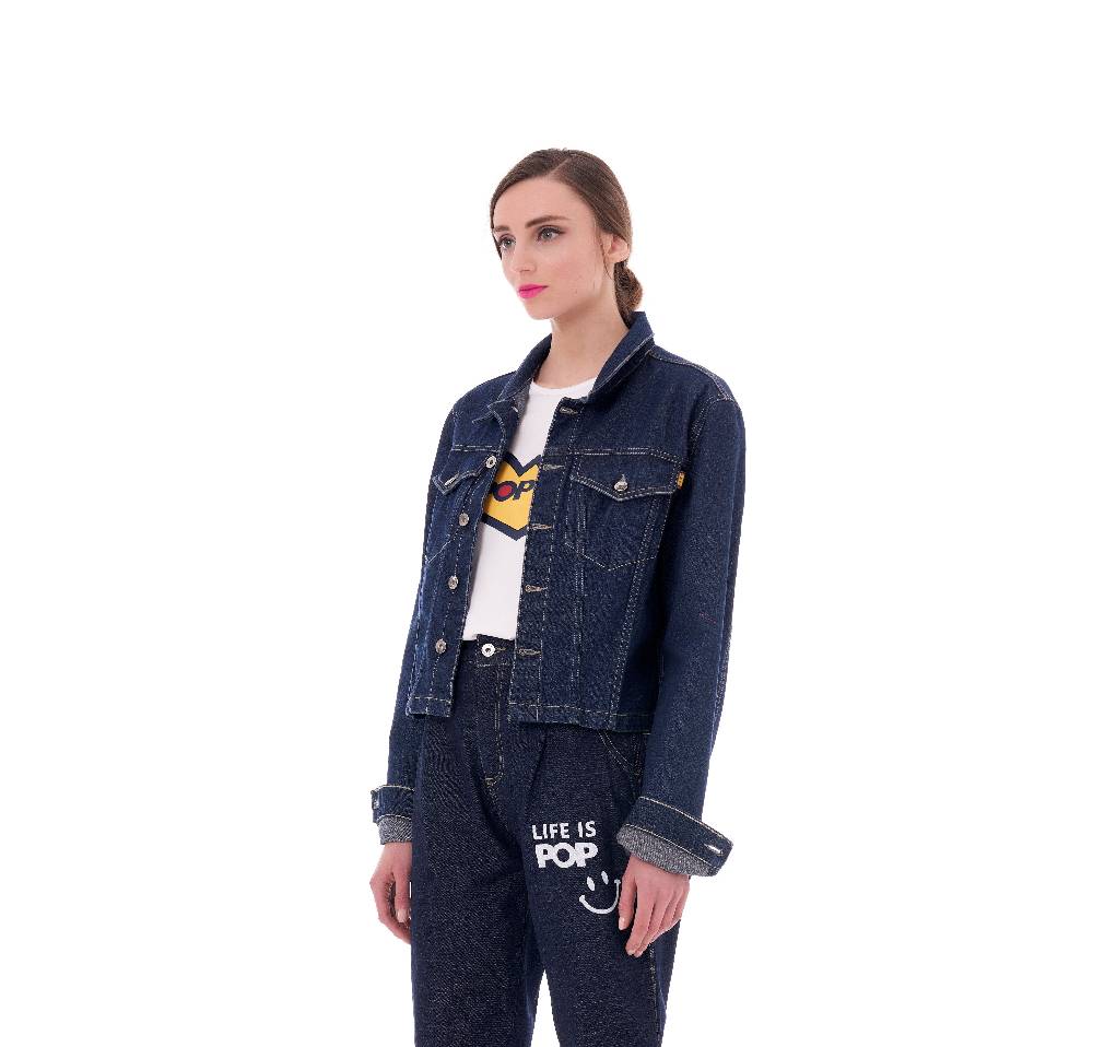 Pop84 Giubbino jeans frase POP84 Affare Del Giorno