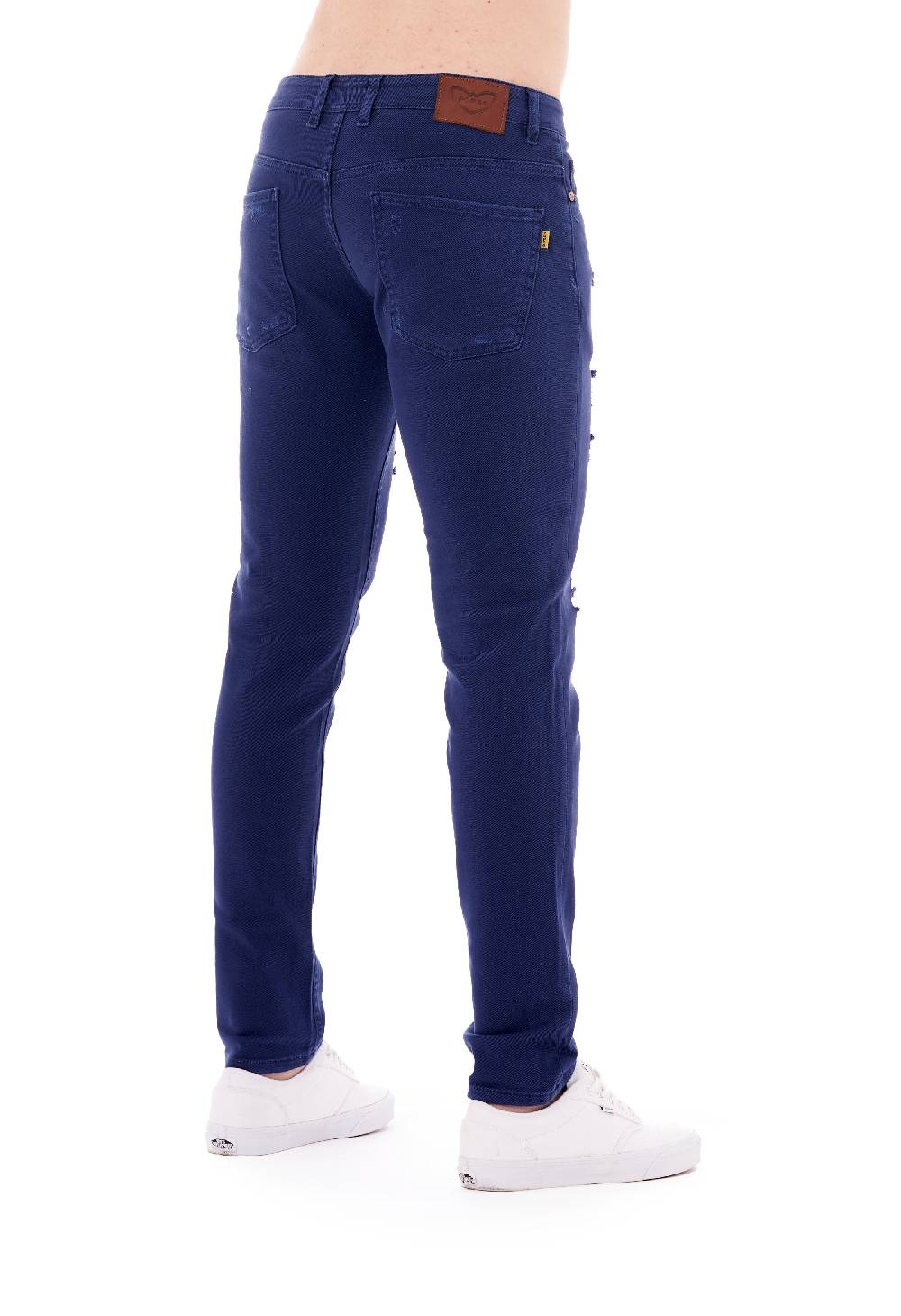 Pop84 Pantalone in bull denim con rotture modello Berlino Outlet