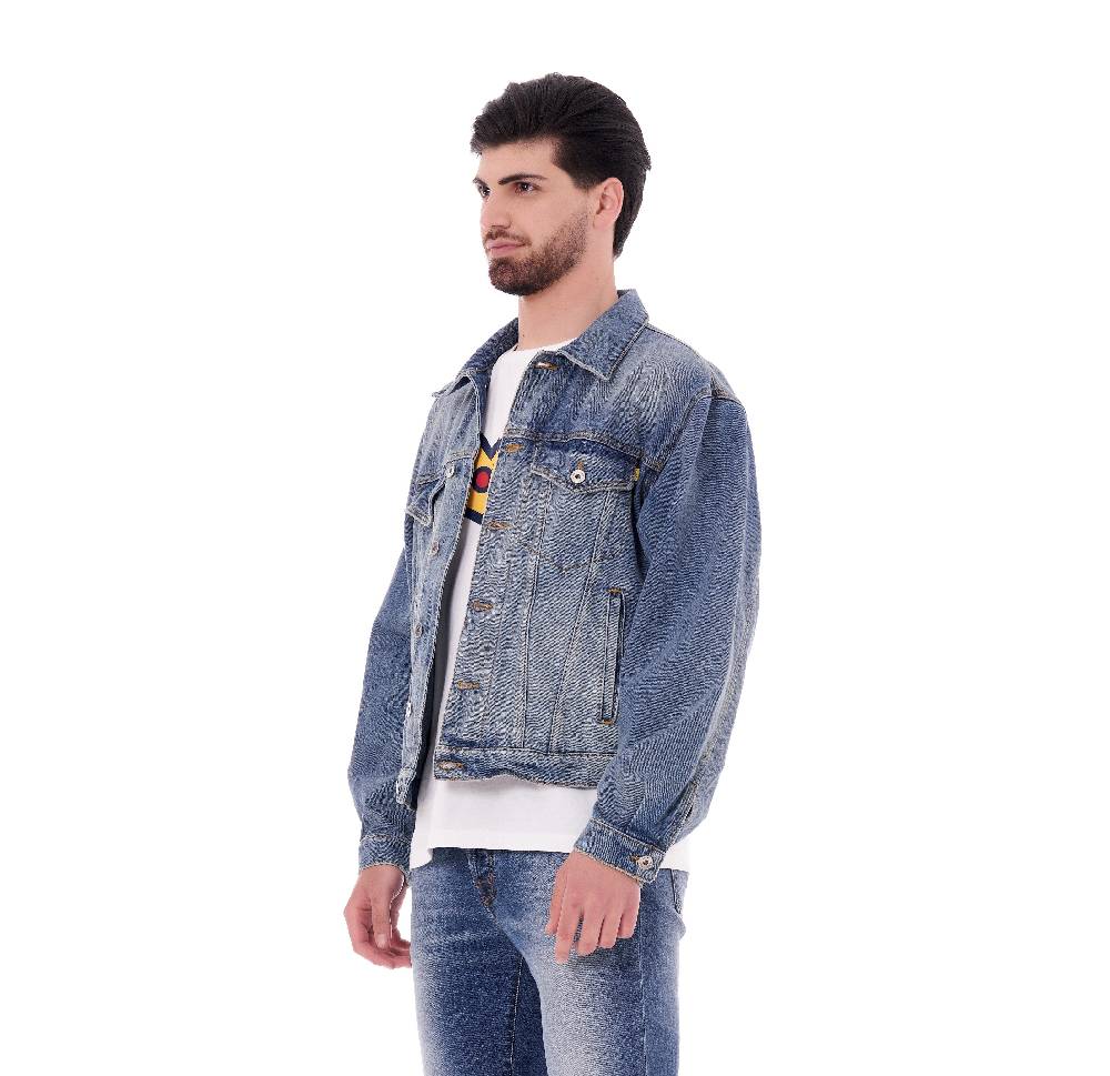 Pop84 Giubbino jeans over fit lavaggio vintage Hotsell