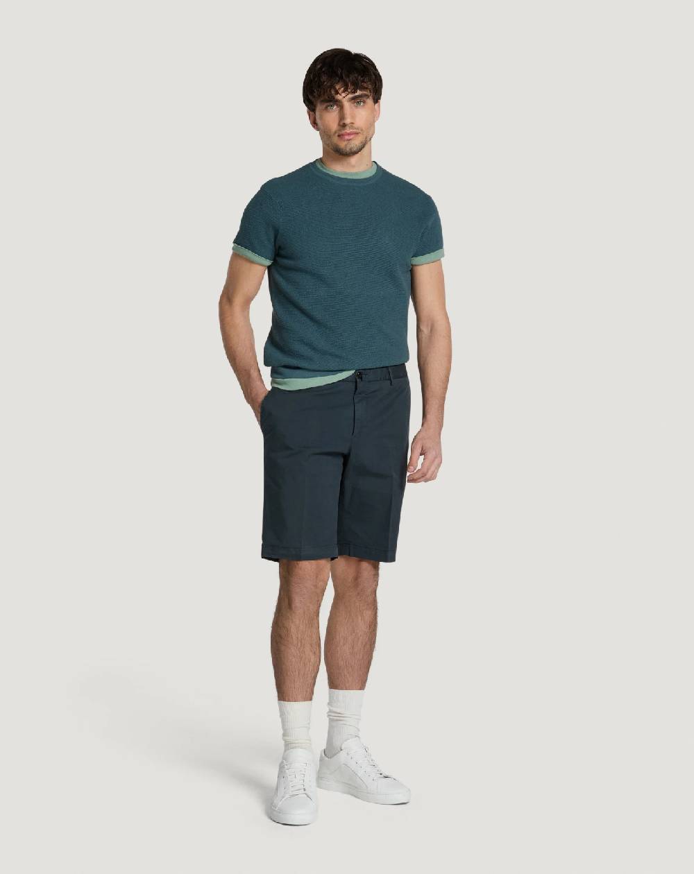Pt Torino Bermuda in gabardina stretch Vendita Economica