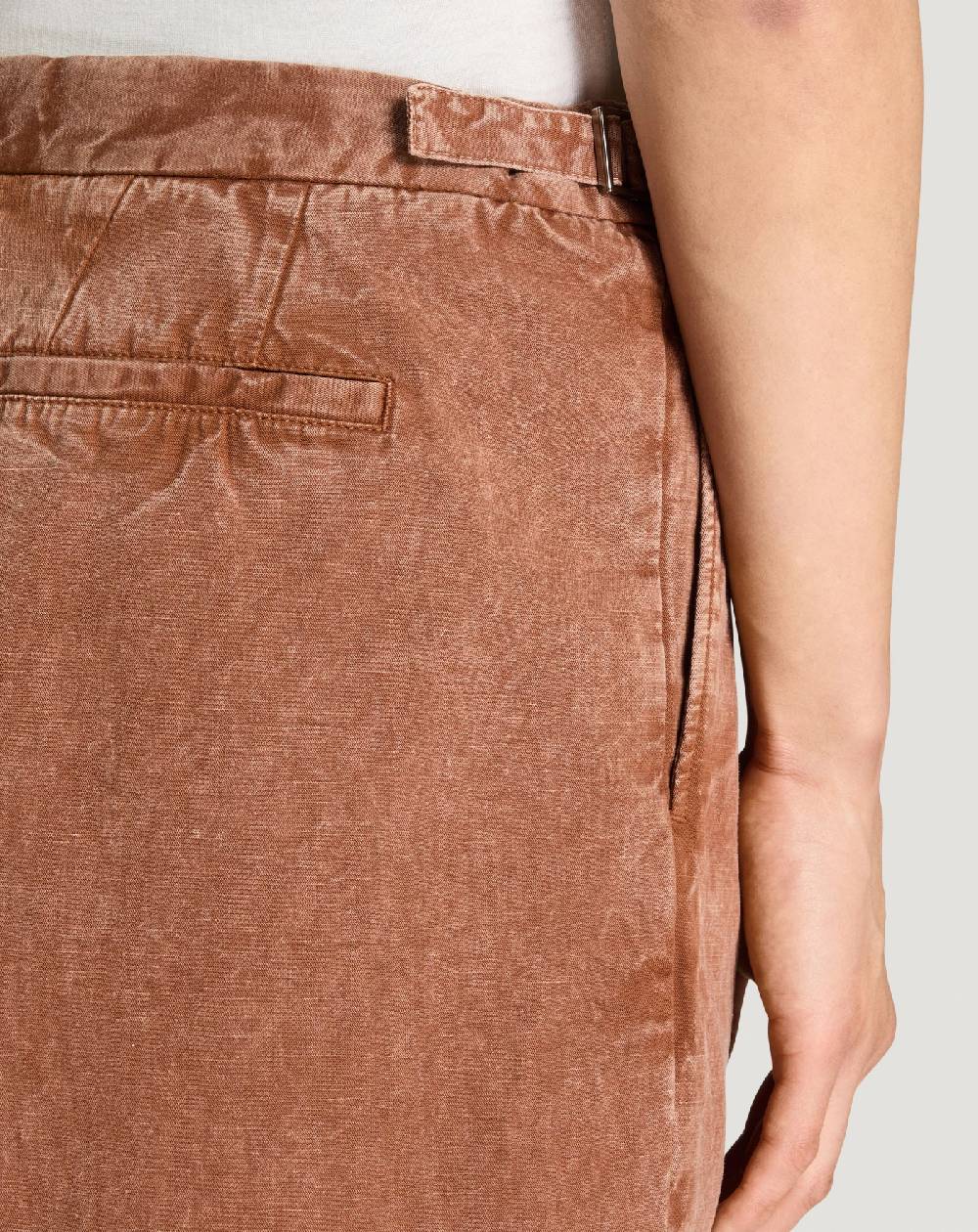 Pt Torino Bermuda in twill di cotone e lino Saldi Di Fabbrica
