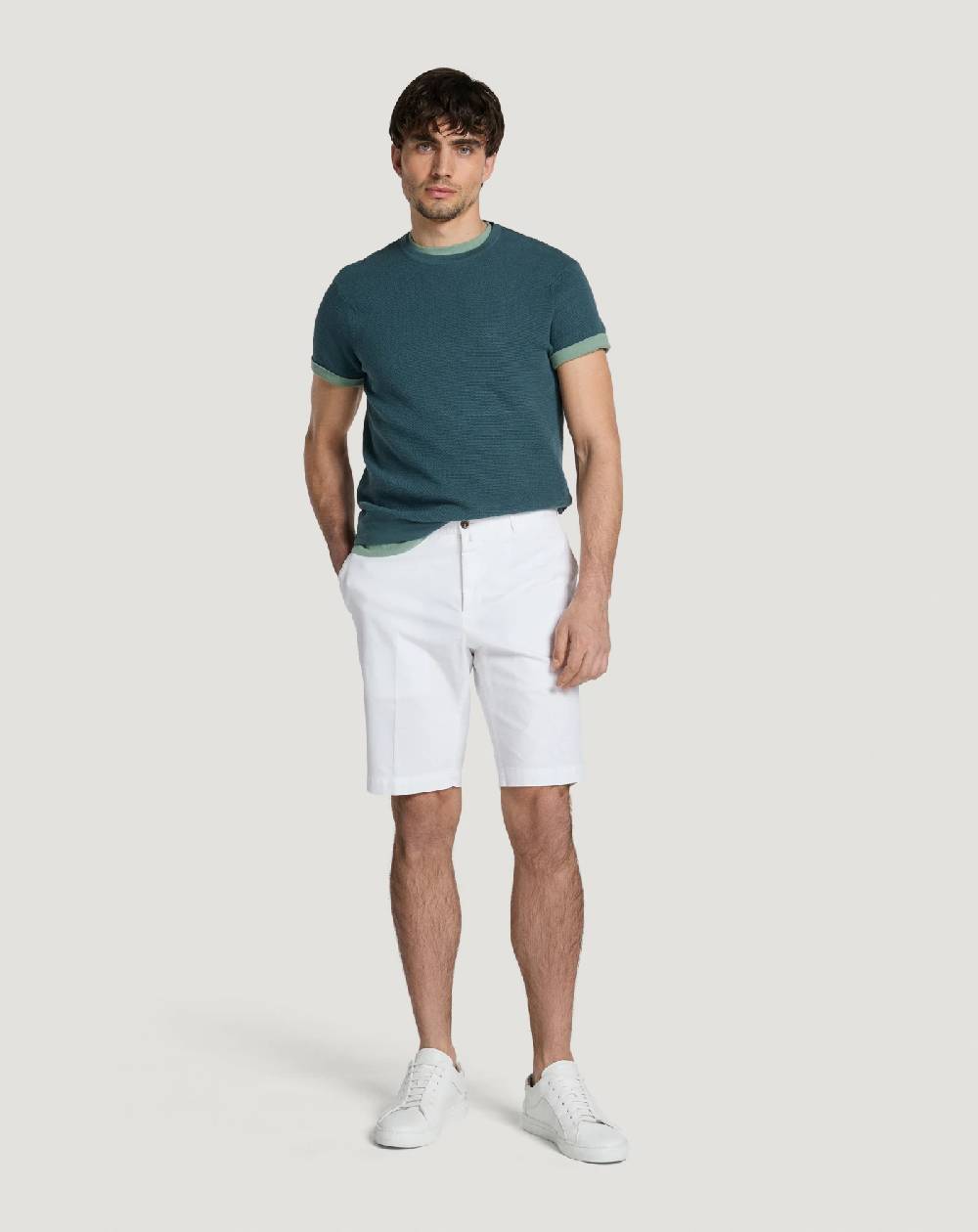 Pt Torino Bermuda in gabardina stretch Vendite Flash
