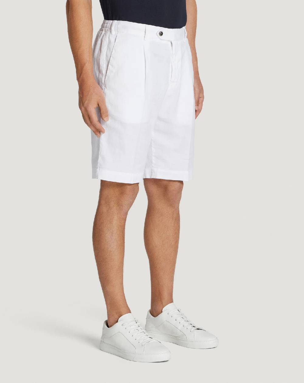 Pt Torino Bermuda in lino stretch délavé Qualità Garantita