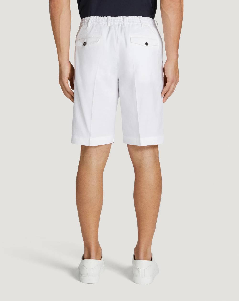 Pt Torino Bermuda in lino stretch délavé Qualità Garantita