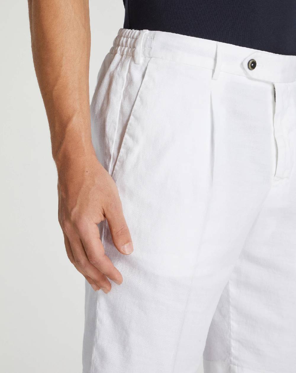 Pt Torino Bermuda in lino stretch délavé Qualità Garantita