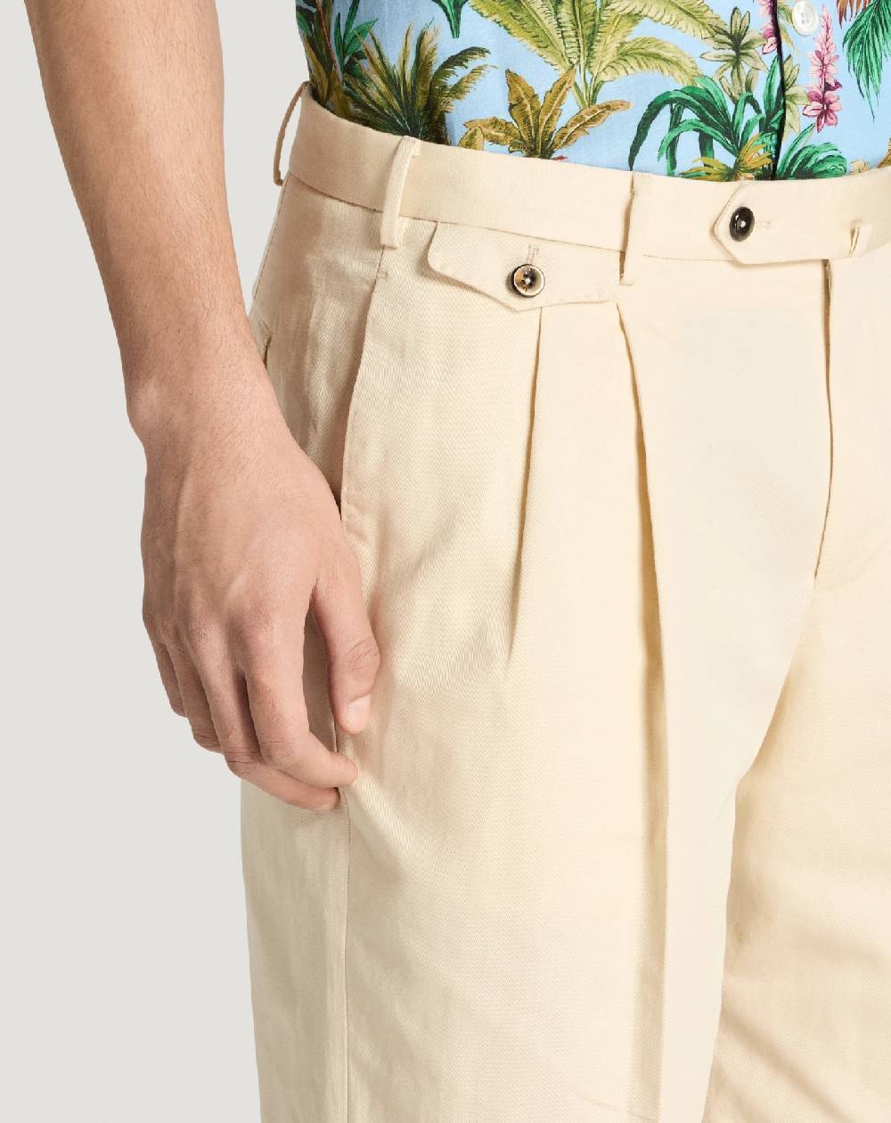 Pt Torino Bermuda in gabardina di cotone e lino Promozione Limitata