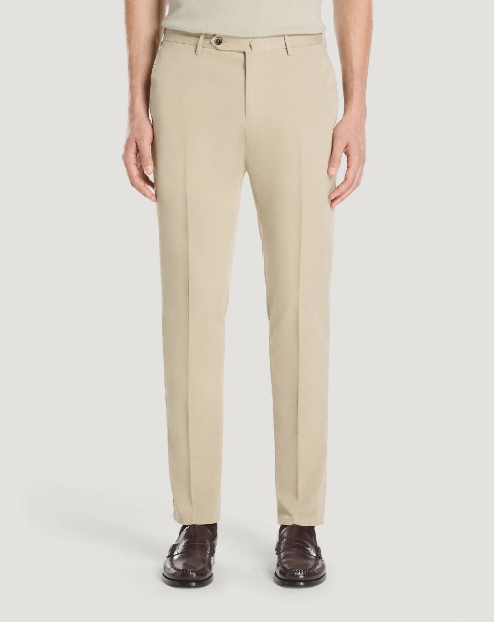 Pt Torino Pantaloni Slim in cotone batavia In Vendita