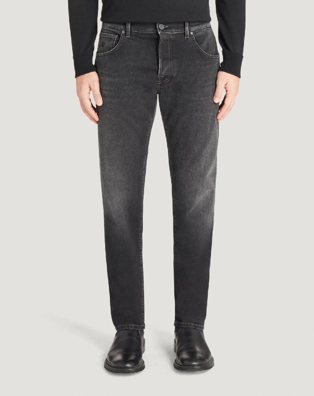 Pt Torino Jeans Breakbeat in black denim double Qualità