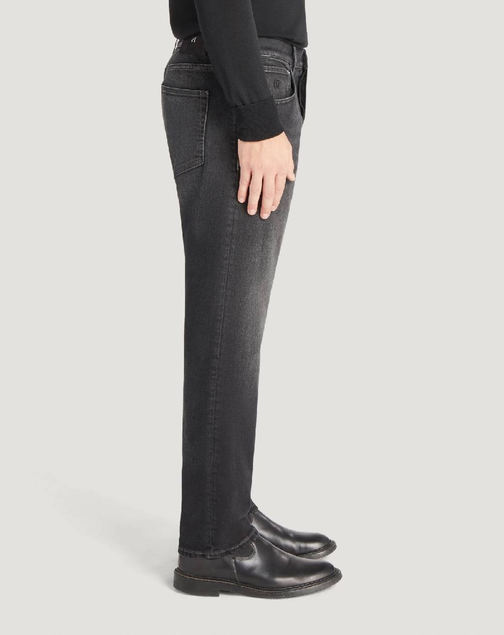 Pt Torino Jeans Breakbeat in black denim double Qualità