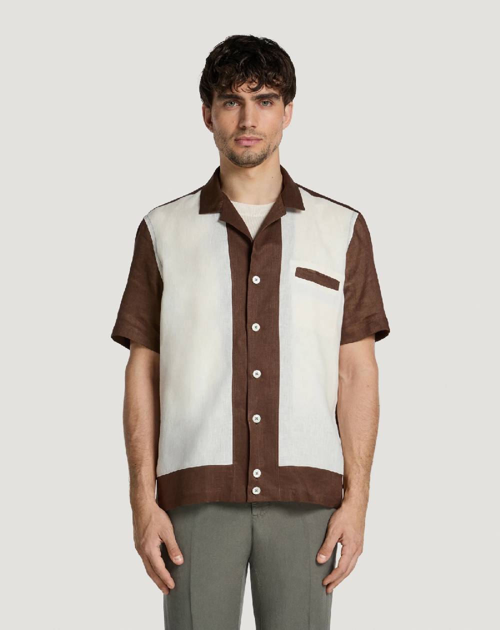 Pt Torino Camicia in lino Pezzi Unici